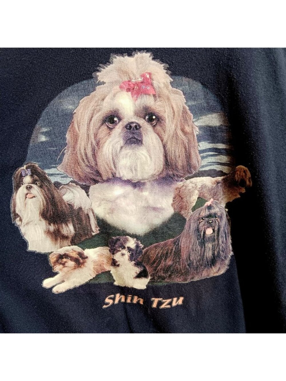 Shih Tzu Graphic Cutie dog Large T-Shirt Short Sleeve Crew Neck Unisex Adult